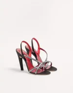 Valentino Dans Le Foyer Satin Sandal With Crystals 105Mm - Image 5